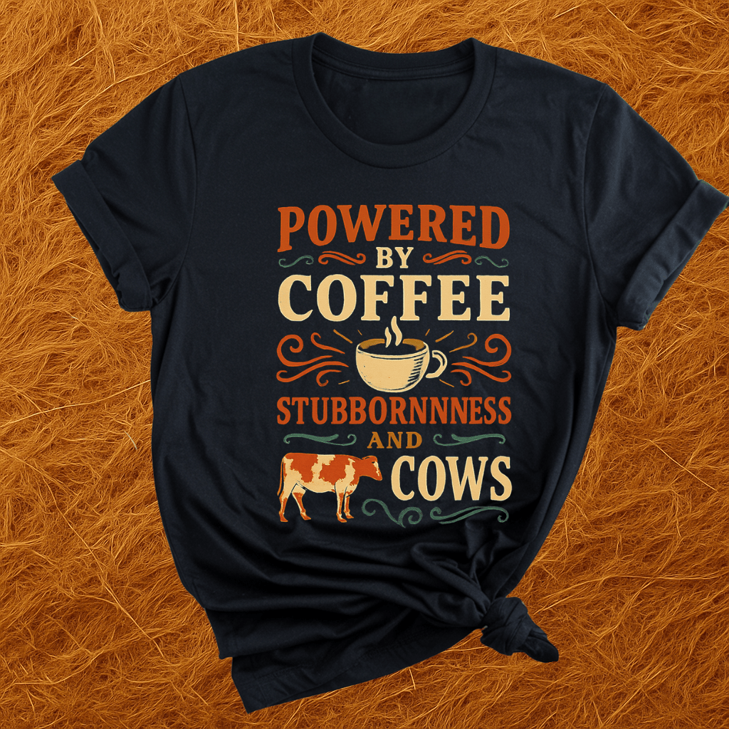 Coffee, Stubbornness & Cows T-Shirt