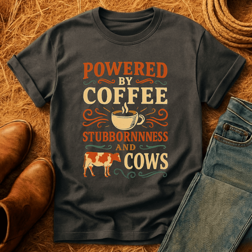 Coffee, Stubbornness & Cows T-Shirt