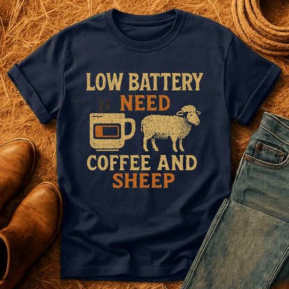Coffee And Sheep Battery T-Shirt