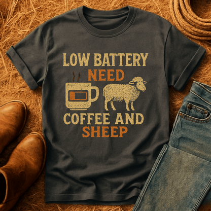 Coffee And Sheep Battery T-Shirt
