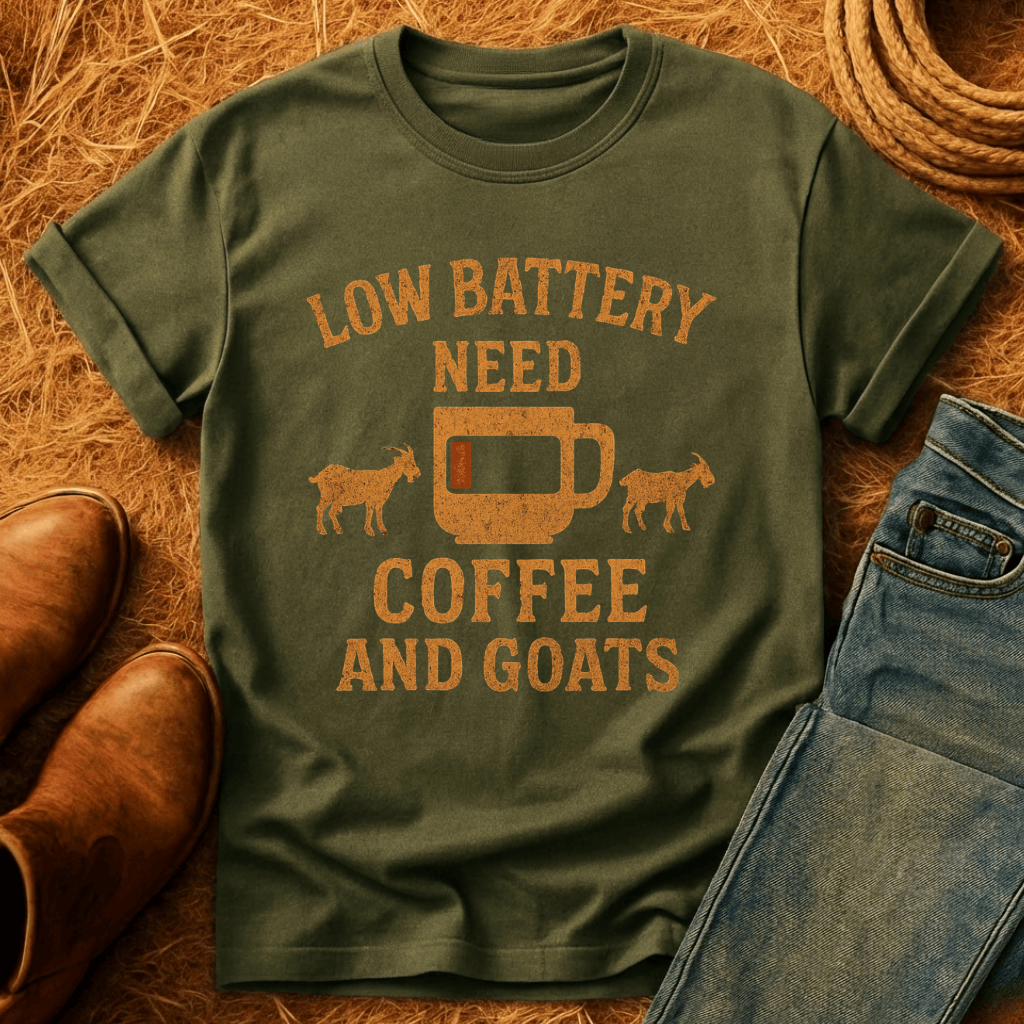 Coffee And Goats Battery T-Shirt