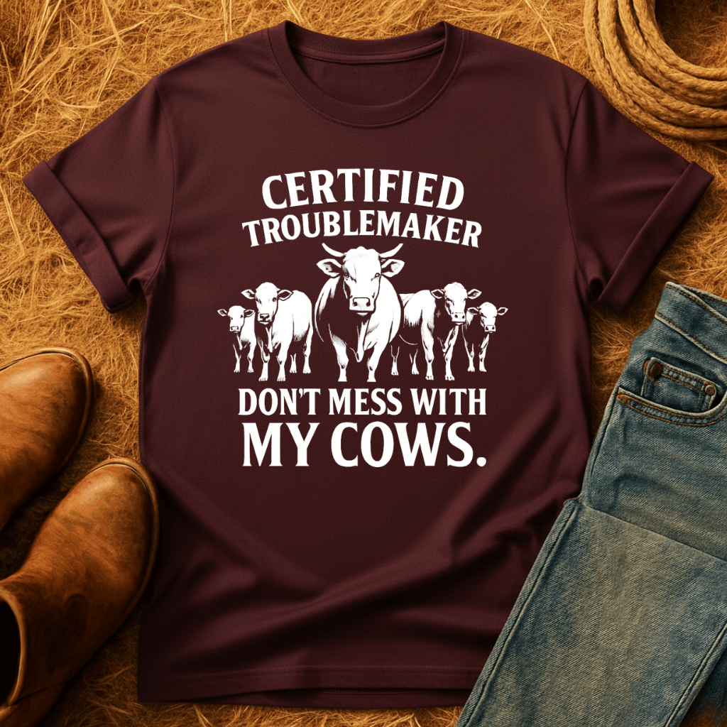 Certified Troublemaker Cows T-Shirt
