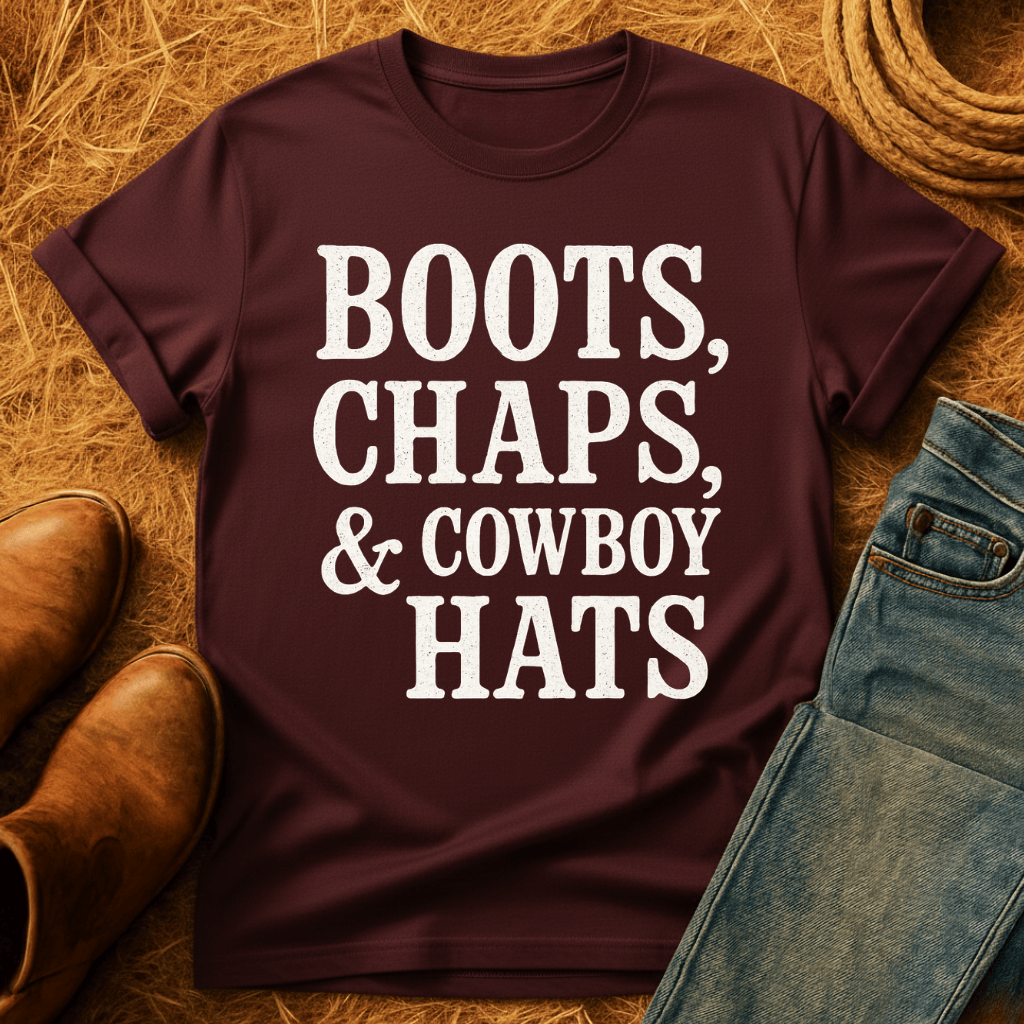 Boots, Chaps, Cowboy Hats T-Shirt