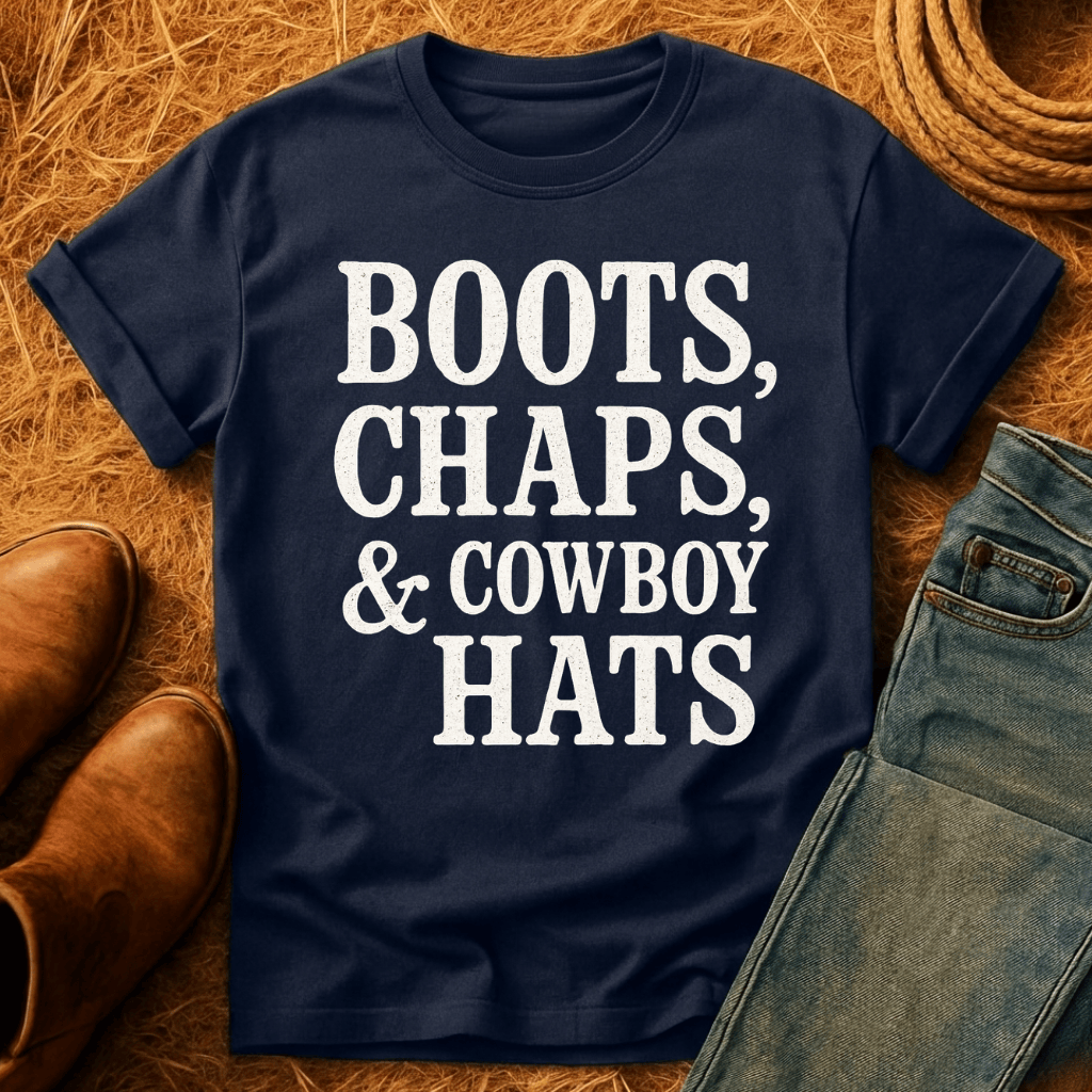Boots, Chaps, Cowboy Hats T-Shirt