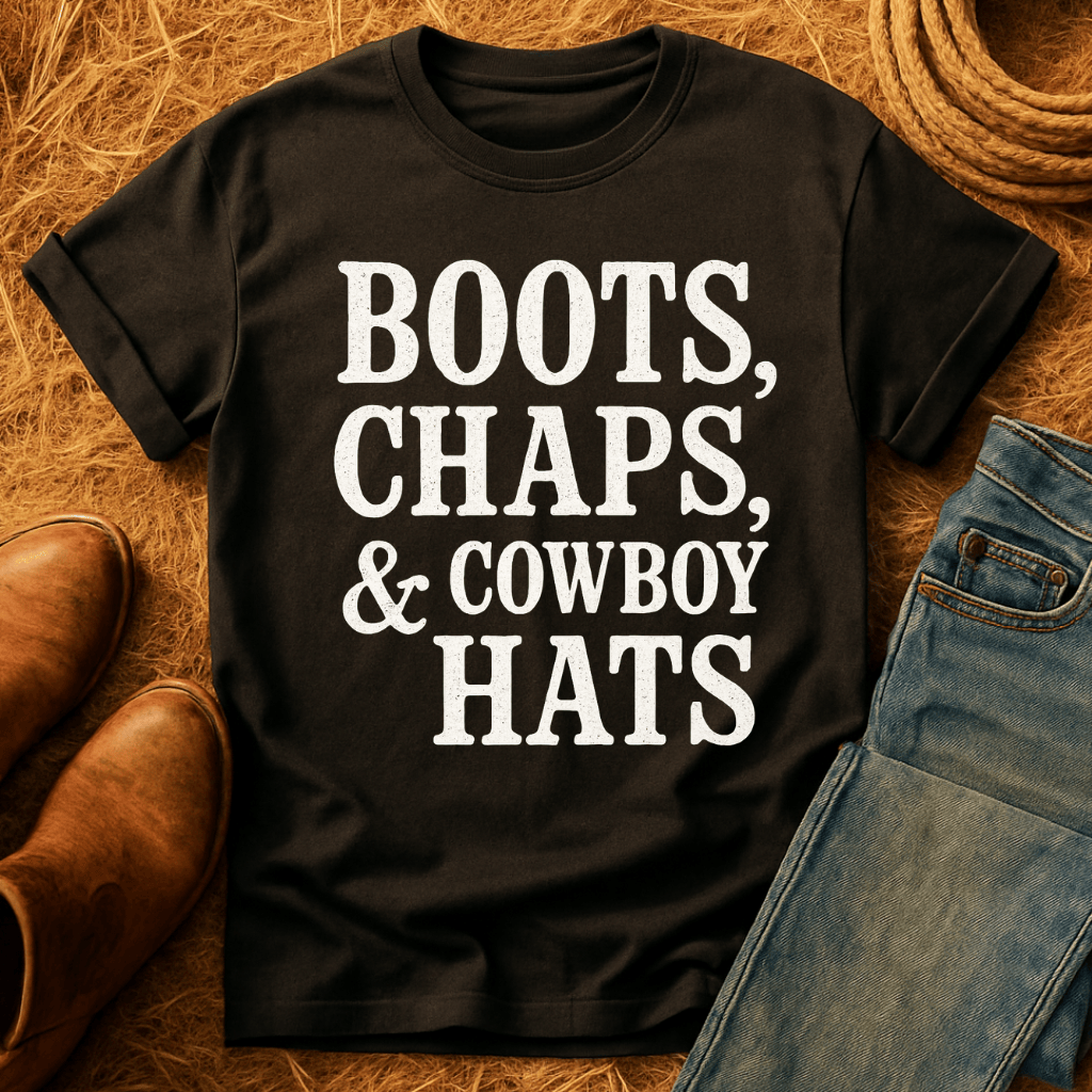Boots, Chaps, Cowboy Hats T-Shirt