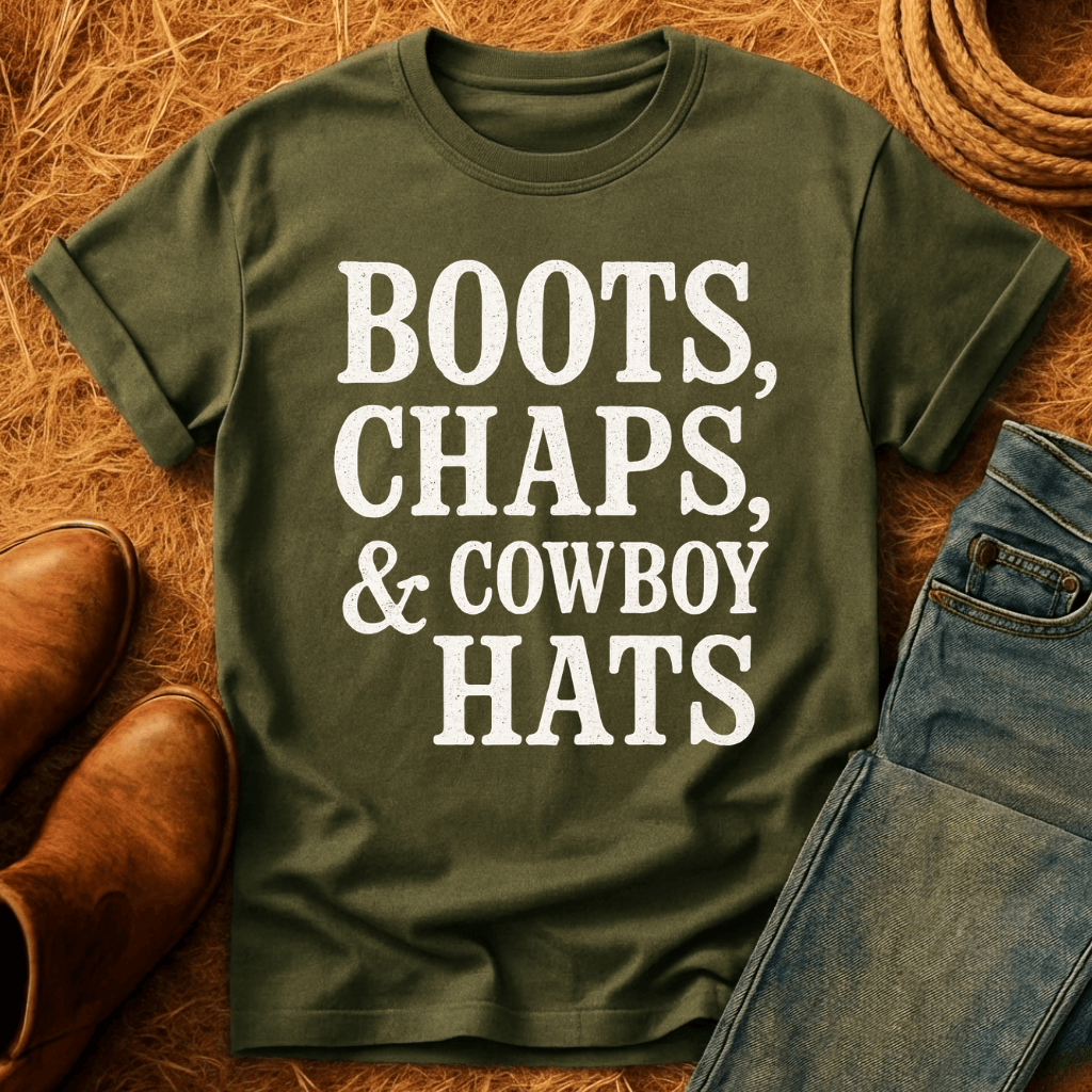 Boots, Chaps, Cowboy Hats T-Shirt