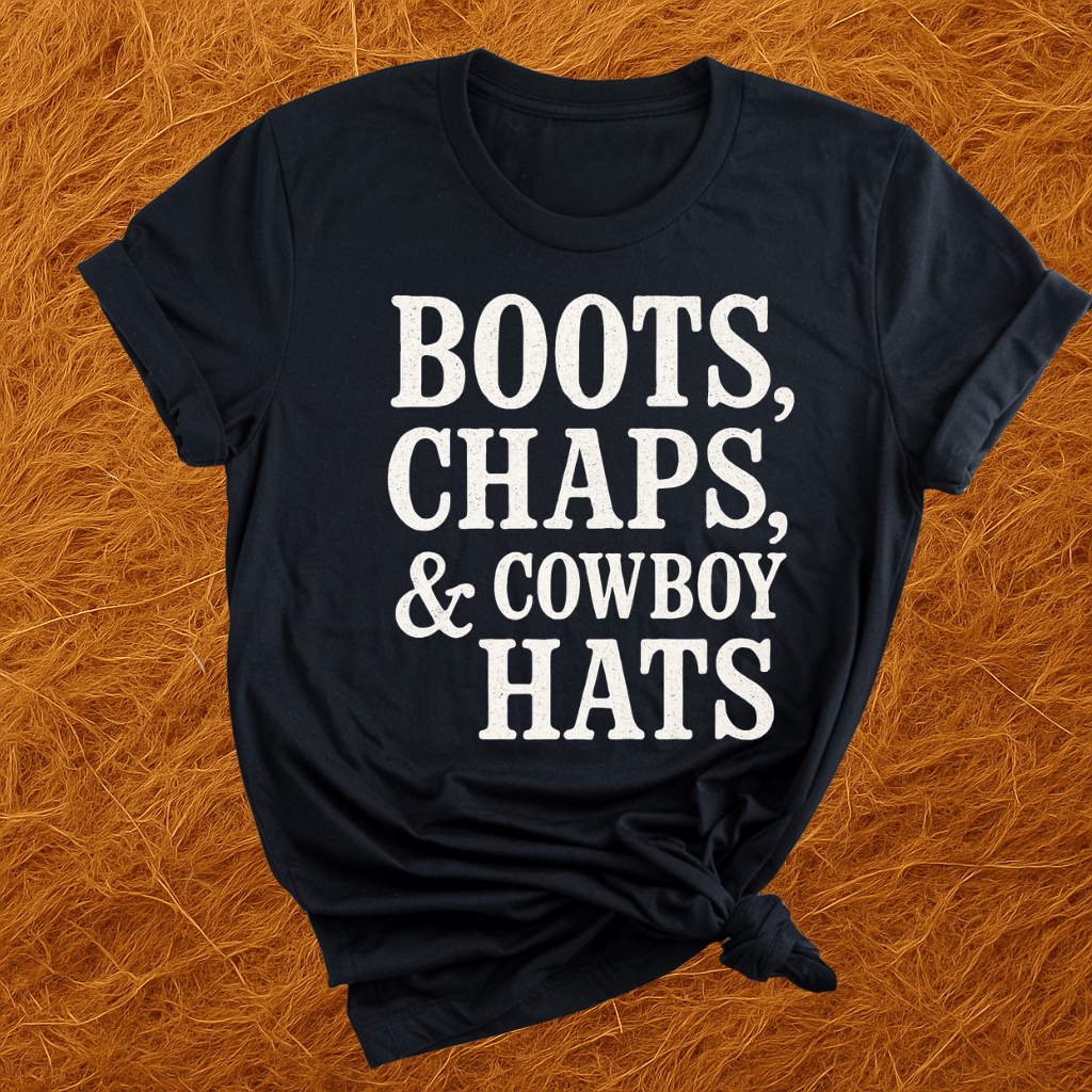 Boots, Chaps, Cowboy Hats T-Shirt