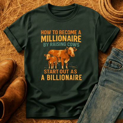 Millionaire Raising Cows T-Shirt