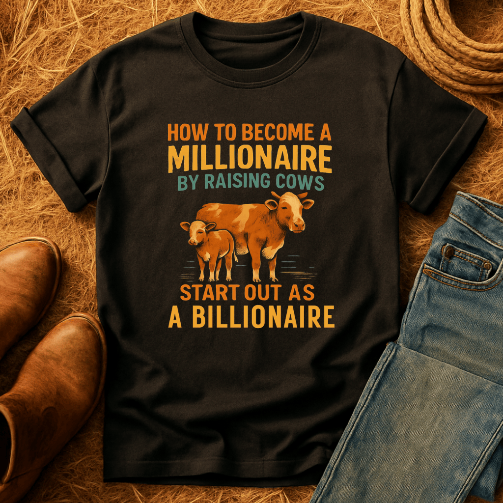 Millionaire Raising Cows T-Shirt