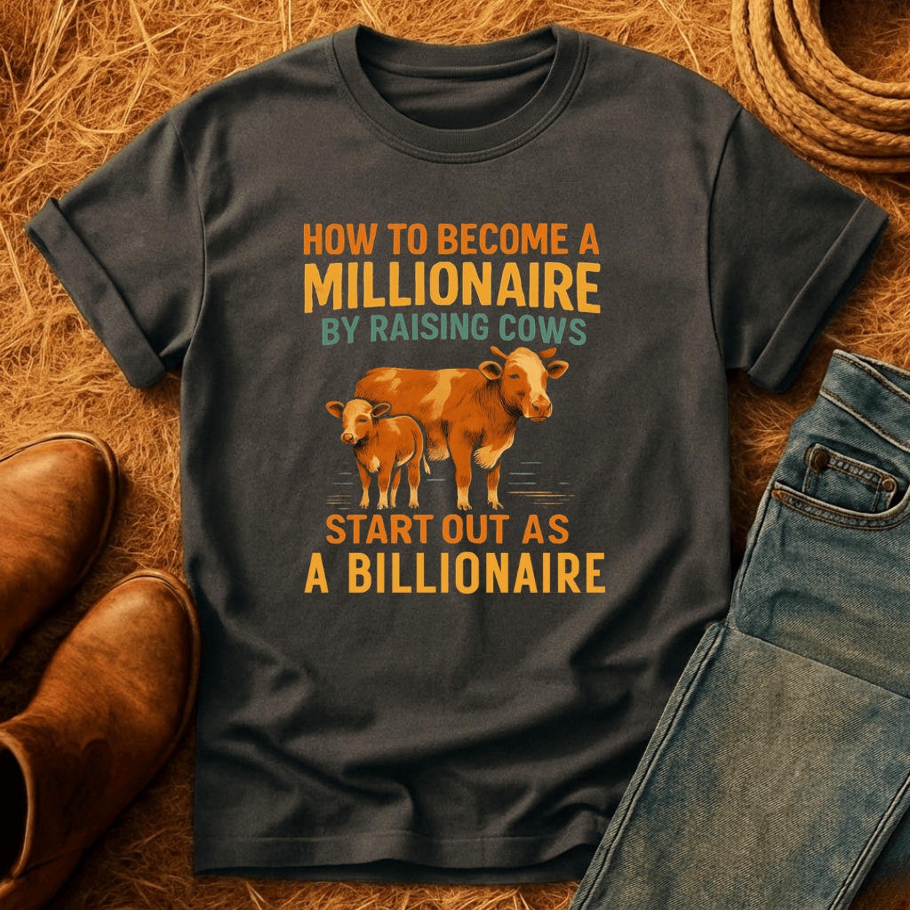 Millionaire Raising Cows T-Shirt