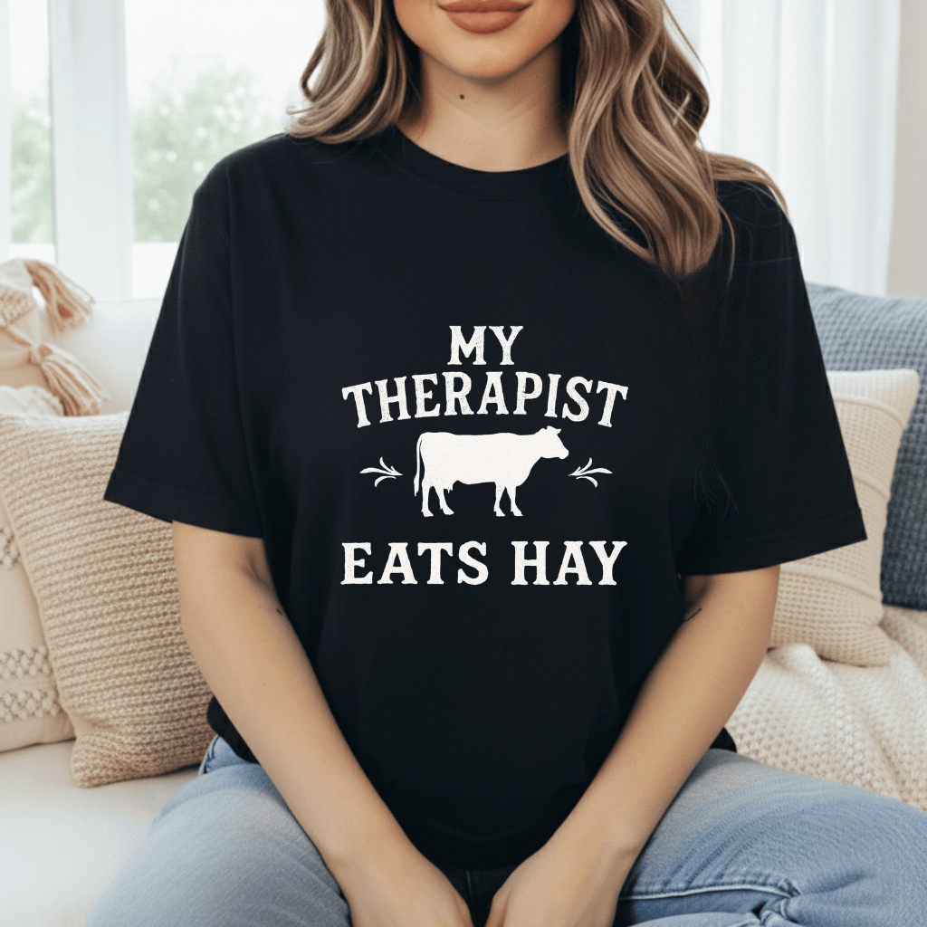Therapist Eats Hay Cow T-Shirt