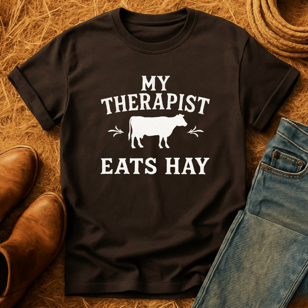 Therapist Eats Hay Cow T-Shirt