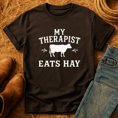Therapist Eats Hay Cow T-Shirt