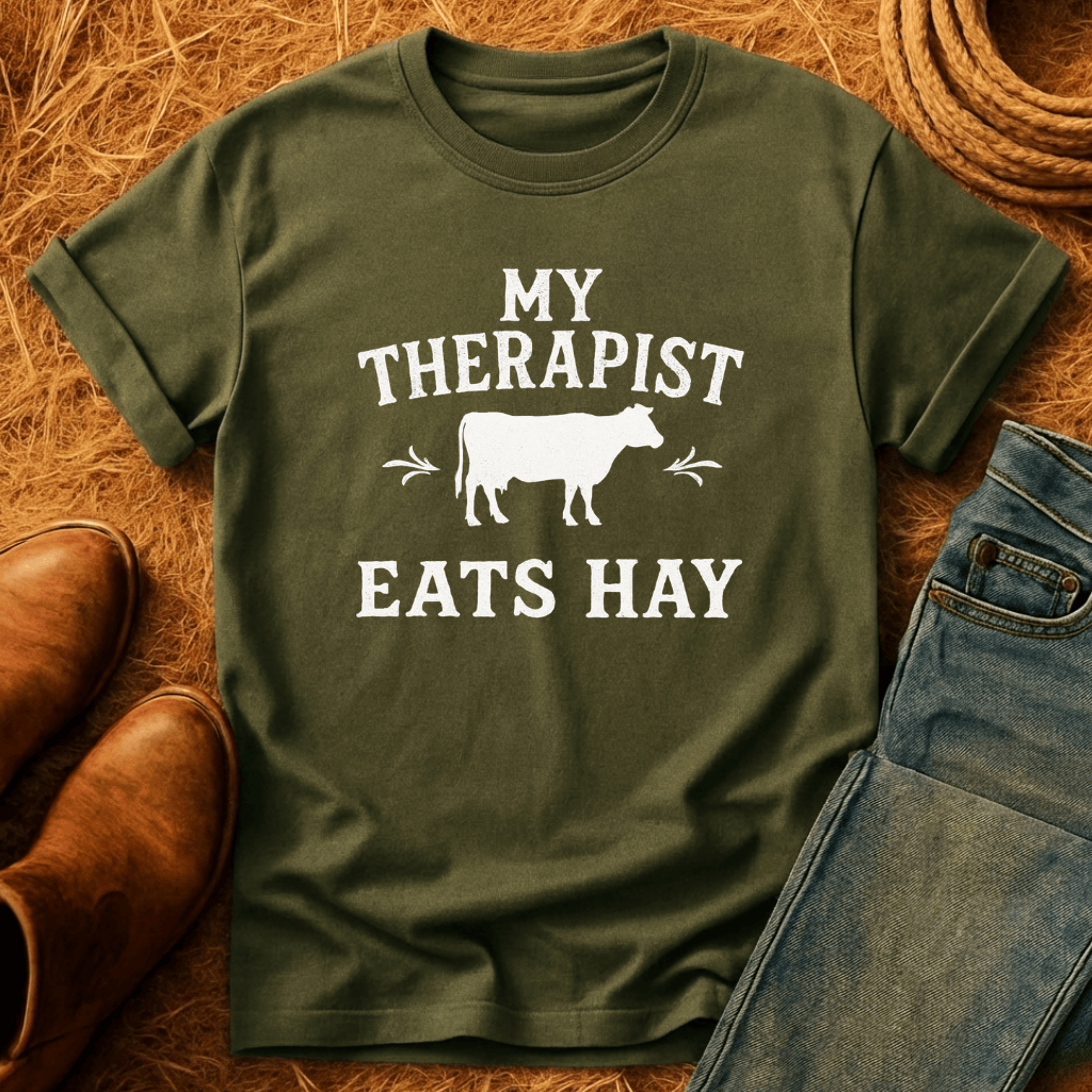 Therapist Eats Hay Cow T-Shirt