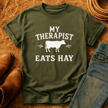 Therapist Eats Hay Cow T-Shirt