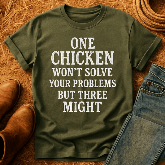 Three Chickens Solve Problems T-Shirt
