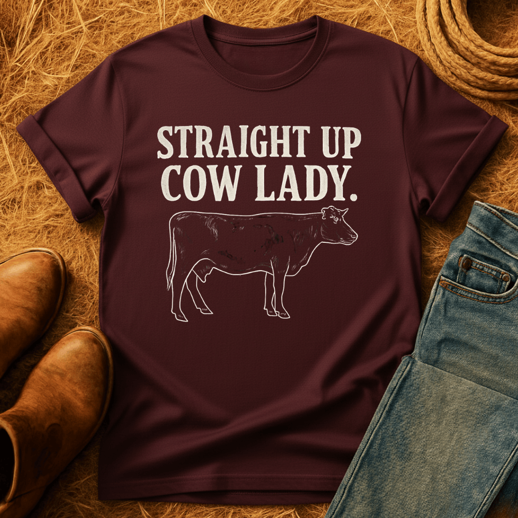 Straight Up Cow Lady T-Shirt