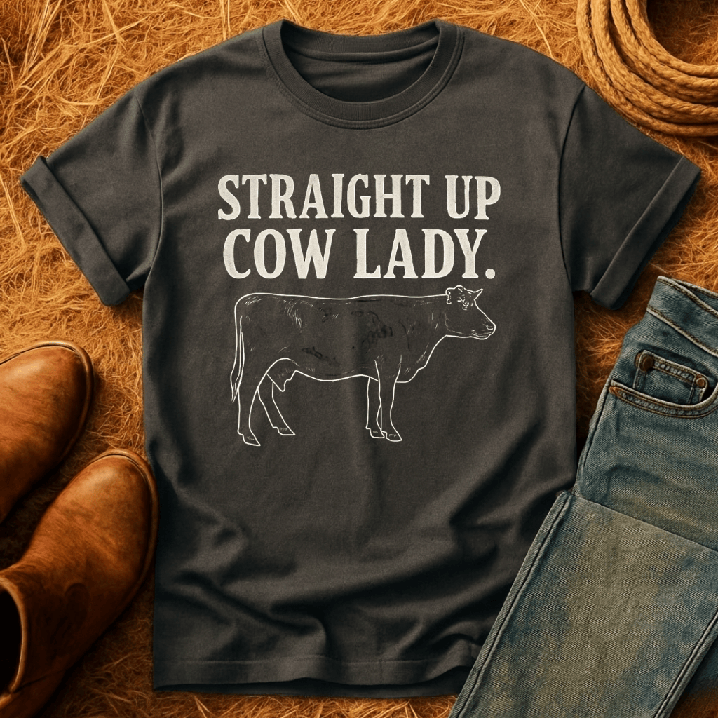 Straight Up Cow Lady T-Shirt