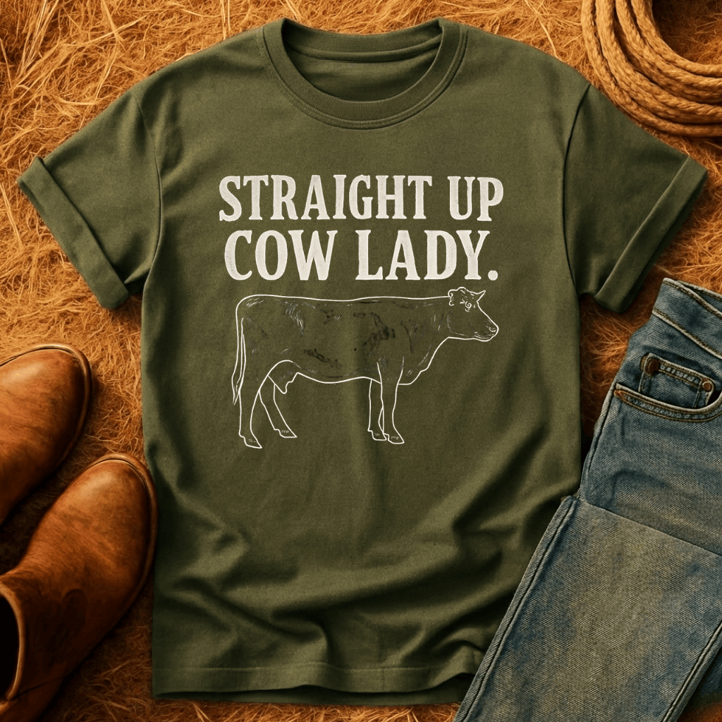 Straight Up Cow Lady T-Shirt