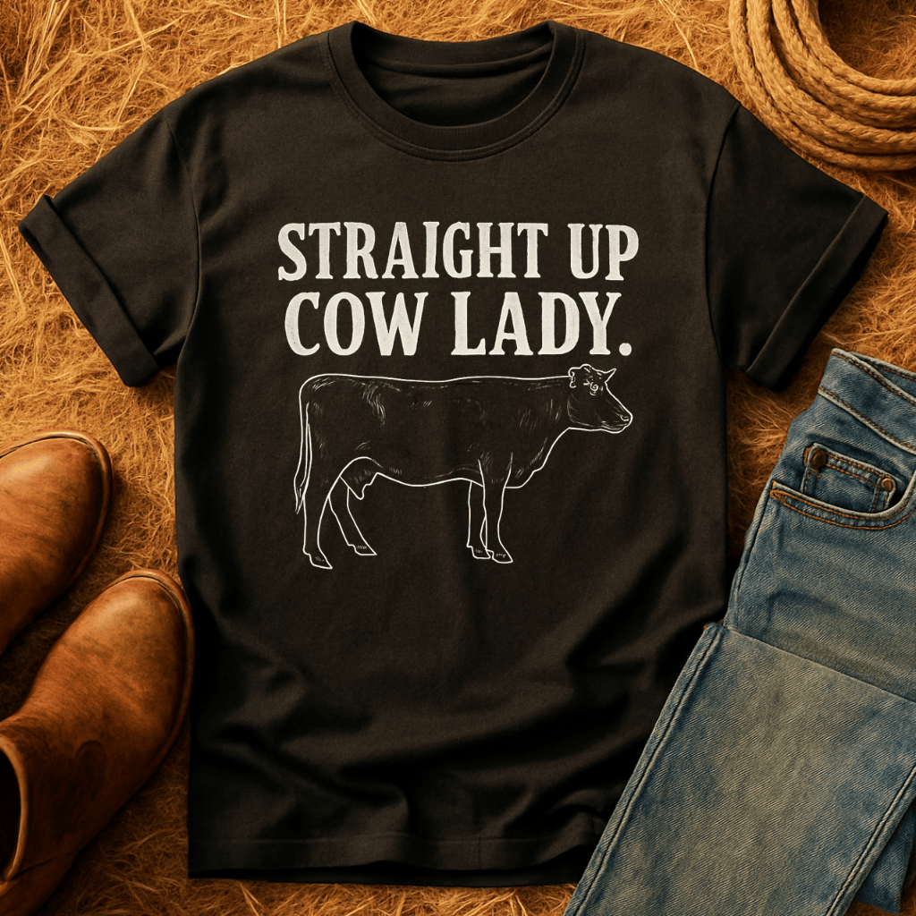 Straight Up Cow Lady T-Shirt
