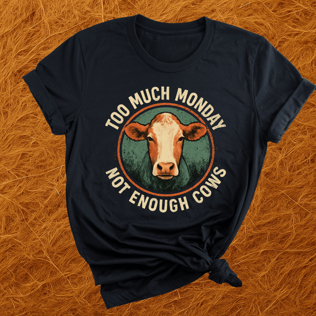 Too Much Monday Cows T-Shirt