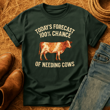 100% Chance Of Cows T-Shirt