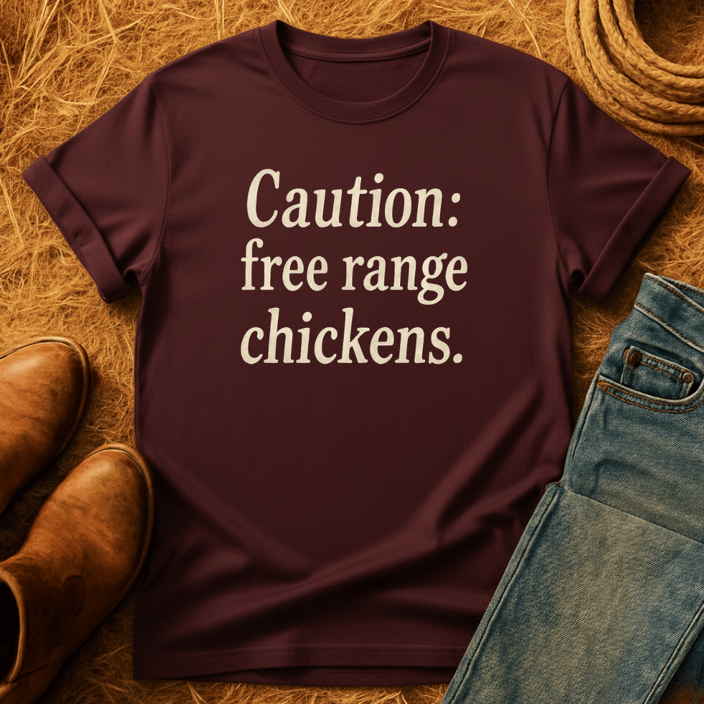 Caution: Free Range Chickens T-Shirt