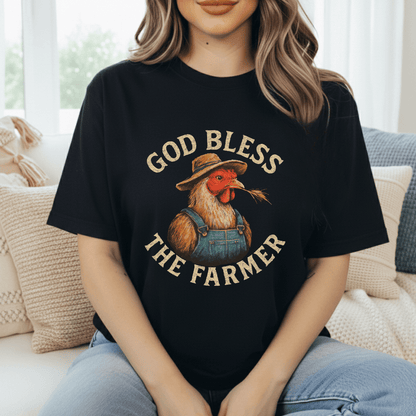 God Bless The Farmer Chickens T-Shirt