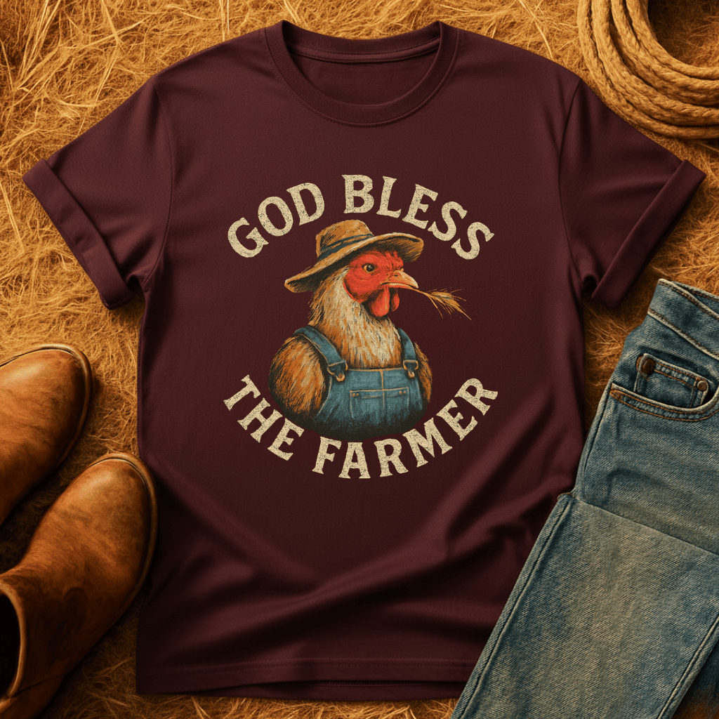 God Bless The Farmer Chickens T-Shirt