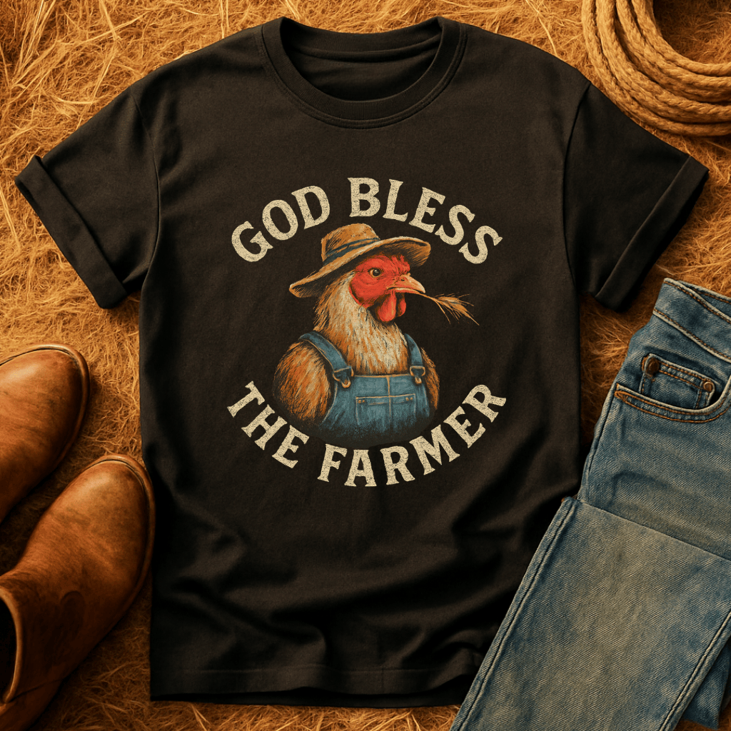 God Bless The Farmer Chickens T-Shirt