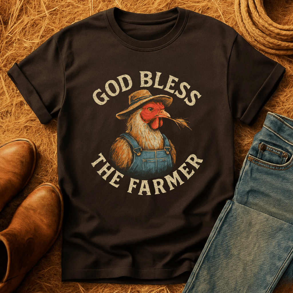 God Bless The Farmer Chickens T-Shirt