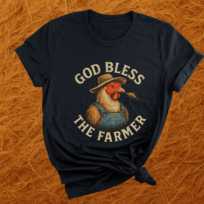 God Bless The Farmer Chickens T-Shirt