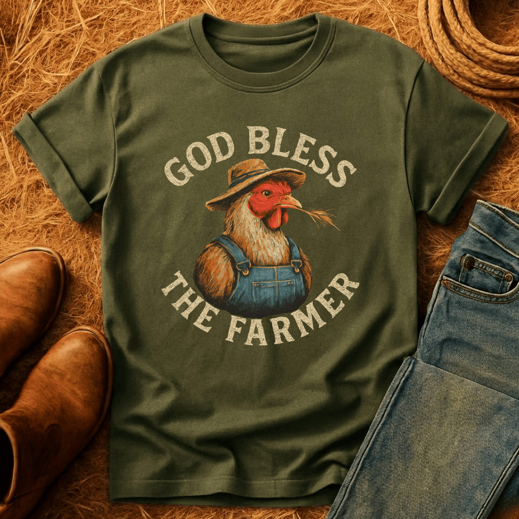 God Bless The Farmer Chickens T-Shirt