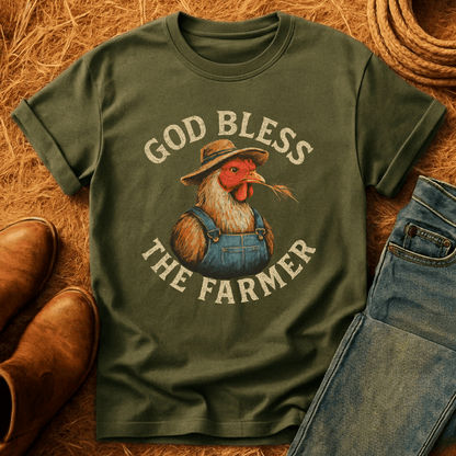 God Bless The Farmer Chickens T-Shirt