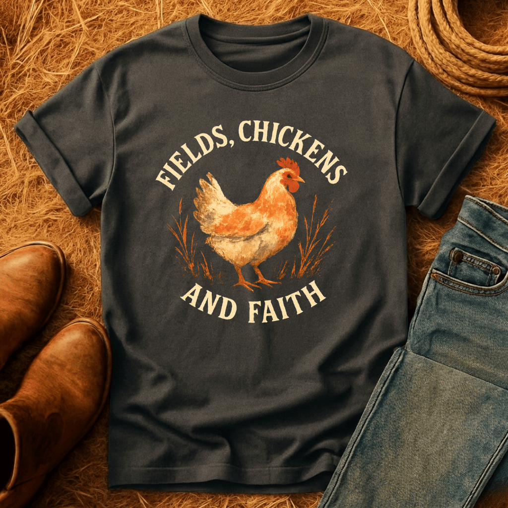 Fields, Chickens, Faith T-Shirt
