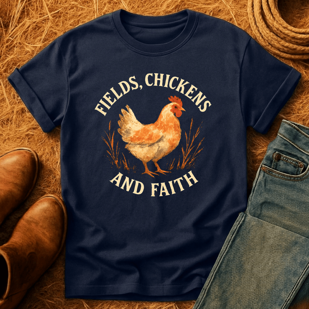 Fields, Chickens, Faith T-Shirt