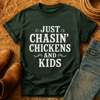 Chasing Chickens & Kids T-Shirt