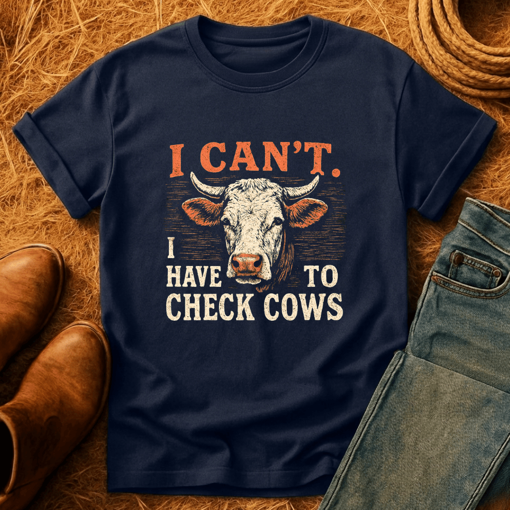 Can't. Checking Cows T-Shirt