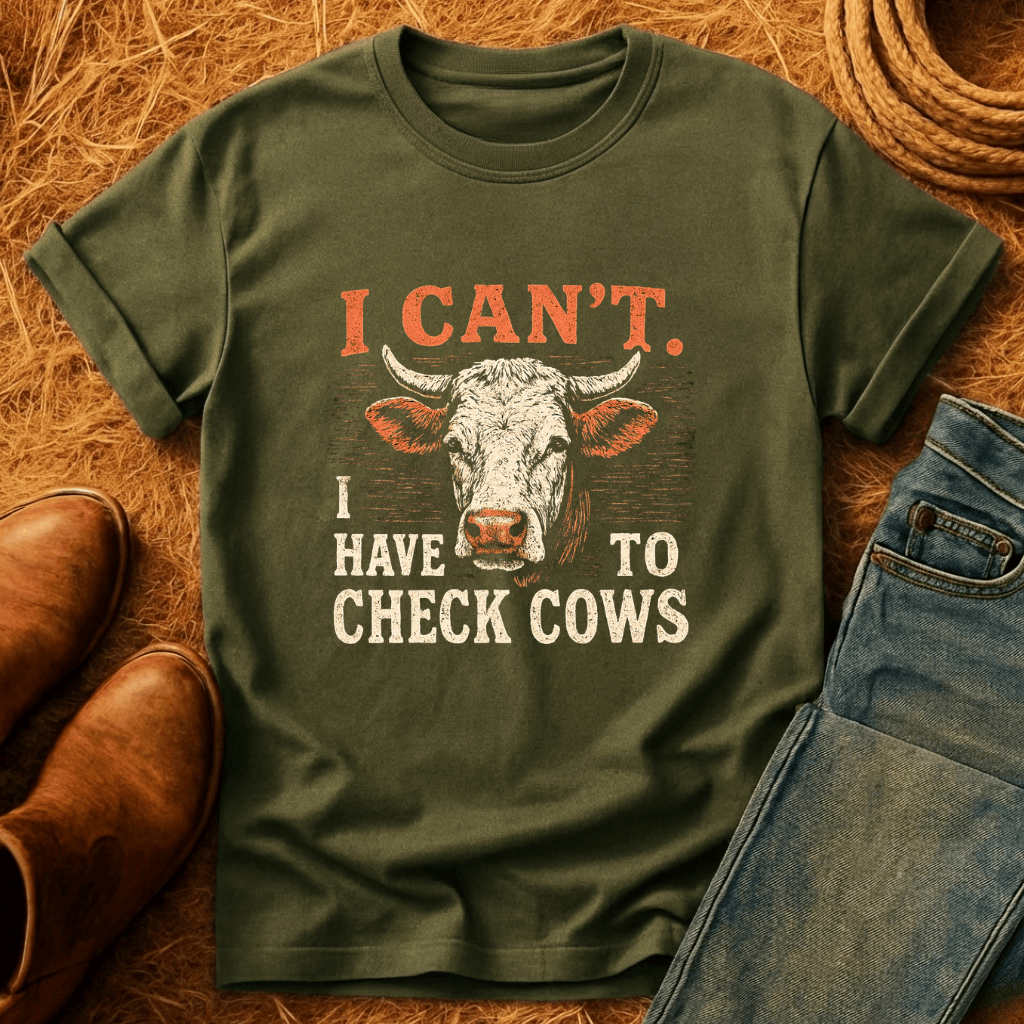Can't. Checking Cows T-Shirt