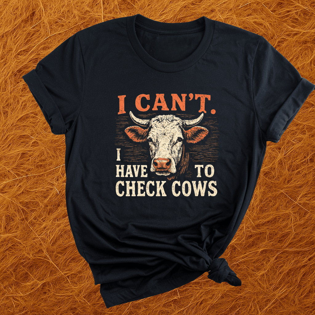 Can't. Checking Cows T-Shirt