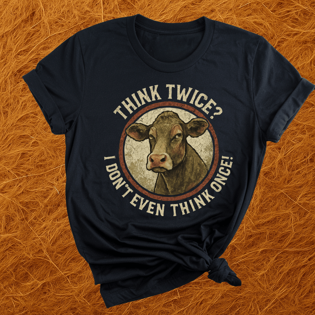 Think Twice? Not Once. Cows T-Shirt