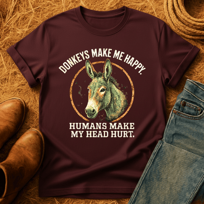 Donkeys Make Me Happy T-Shirt