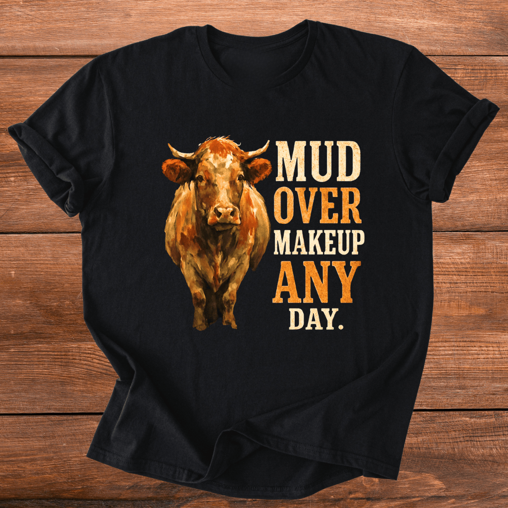 Mud Over Makeup Cows T-Shirt