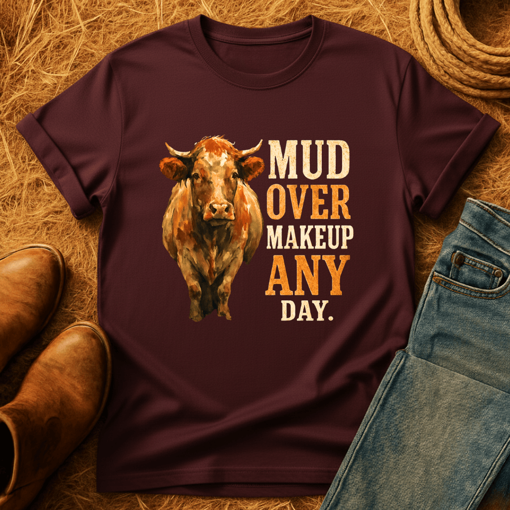 Mud Over Makeup Cows T-Shirt